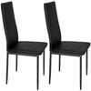 Dining Chairs Set of 2 4 6 Black Modern Faux Leather Metal Legs Home Kitchen