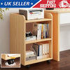 Bedroom Bedside Table Bookshelf Storage Rack Magazine Holder Case & 4 Pulleys UK