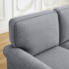3 Seater Sofa Couch Linen Fabric Settee for Living Room & Office Studded (Grey)