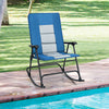Foldable Padded Rocking Chair Oversized Garden Zero Gravity Seat with High Back