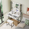 Modern Dressing Table Set 2 Drawer LED Lighted Mirror Makeup Vanity Desk 80x40