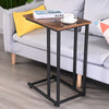Metal Sofa End Table Side Tables Coffee Snack Table w/Wooden Top for Living Room