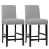 2Pcs Bar Stool Upholstered Fabric Pub Stools Counter Height Stools Dining Chairs