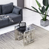 Set of 3 Glass Nesting Coffee Tables Stacking End Side Tables for Living Room