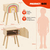Cute End Tables Set of 2 with Rainbow & Cloud Patterns-Natural