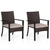 Garden Patio Furniture Outdoor Rattan Effect 2 Piece Set Wicker Chairs w/Cushion