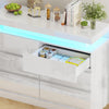 6 Drawer Cabinet Chest of Drawers High Gloss Storage with LED Lights Furniture