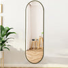Wall Metal Frame Mirror Bathroom Bedroom Makeup Dressing Oval Pill Shaped Mirror