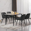 2X Grey Velvet Dining Chairs Tufted Seat Metal Leg Dining Room Kitchen Chair