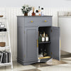 Floor Storage Cabinet Modern Buffet Sideboard with Drawer & Doors-Grey