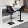 2 Pcs Ergonomic Counter Height Stools w/Enlarged PP Leather Seat-Dark