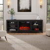 178cm TV Stand Unit Cabinet Recessed 23" Electric Fireplace with Storage Shelves