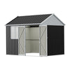10ft x 8ft Metal Garden Shed Outdoor Bike Tool Storage House Dual Doors Lock UK