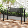 Garden Metal Loveseat Chair 127CM Outdoor Bench-Black