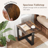 End Table Square Side Table with T-Shaped Metal Base Industrial