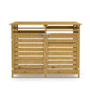 Duo Wheelie Bin Storage Wooden Store Cover Garden Double Compartments Waste Bin