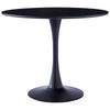 Modern Black Round Table with Metal Legs Living Dining Room Kitchen Furniture