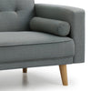 Sofa Bed 3 Seater Grey Double Bed with 2 Cushions Fabric New Foam Wood Legs