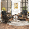 3 Pcs Patio Rattan Bistro Set 360° Swivel Outdoor Rocking Chairs-Black