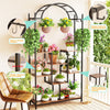 Large Plant Stand Arched Top Planter Pot Hanging Hook Ladder Rail Storage Patio