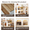 Kitchen Island Extendable Dining Table Bar Bistro Table with Storage Cabinet