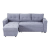 3 Seater L-Shaped Corner Sofa Bed with Storage Reversible Sleeper Bed Couch Grey