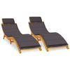 Loungers 2 pcs, Recliner Garden Chair for Outdoor, Sunbed with Dark Grey U8W3