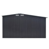 8X8FT Garden Log Storage Shed Galvanised Steel Grey Outdoor Firewood Store House