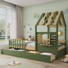 Wooden House Bed with 2 Storage Drawers & Slatted Frame 3ft Single Canopy Bed