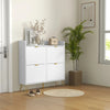 Narrow Shoe Rack Storage Cabinet 16Pair Cupboard Tabletop Unit Shelf Flip Drawer
