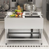 44 in Stainless Steel Sink Commercial Kitchen Prep Storage Shelf Wash Hand Basin