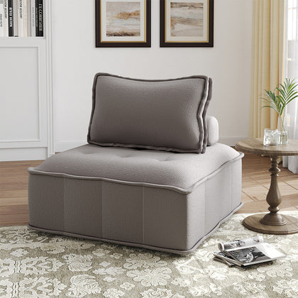 Luxury Padded Square Footstool Pouffe Style Stool Chair Wood Frame with Cushion