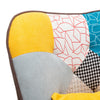 Upholstered Recliner Patchwork Armchair with Footrest Stool Lounge Chair Sofa UK