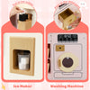 Wooden Kids Pretend Play Kitchen w/ Large Fridge & Ice Maker-Pink
