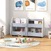 Double-sided Bookcase Toy Storage Shelf Book Rack Kids Wooden Bookshelf Toddler