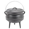 8L Camping Potjie Cast Iron Campfire Cooking Kettle Pot w/ Lid BBQ Pre Seasoned