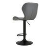 Set of 2 Swivel Barstools Grey PU Leather Bar Chairs Kitchen Pub Counter Stools