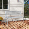 Outdoor Loveseat Chair Metal Patio Bench with Armrests-Gray