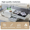 Coffee Table with Hidden Storage and 3 Drawers High Gloss White for Living Room