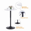 60cm Black Metal Base White Round MDF Top Bar Table Pub Table Height Adjustable