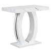 Halo High Gloss Bar Table In White And Vida Marble Effect