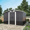 8FT x 8FT SHED Metal Apex Roof Outdoor Storage House Shed With Floor Foundation