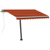 Manual Retractable Awning with LED 350x250 cm Orange and Brown