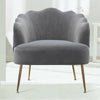 Velvet Wing Back Armchair Occasional Accent Chair Lotus Back Design Metal Legs