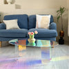 Acrylic Coffee Table Modern Accent Night Stand Iridescent Side Table Office Home
