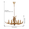Retro Brown Antler Chandelier 6 Heads Deer Horn Ceiling Light Pendant Lamp
