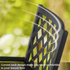 Garden Chair Set of 2 Black Stackable Waterproof Outdoor Dining Chairs Furniture