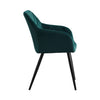 Set of 2 Armchairs Dining Chairs with Arms Velvet PU Faux Leather Chairs Kitchen