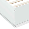 Festnight Bed Frame with White 200x200 Engineered Wood, Bed Frames, R0B4