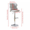Set of 2 Grey Velvet Bar Stools High Back Breakfast Kitchen Chair Bar Bistro